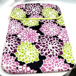 MacBeth Laptop or ipad Carrier  bag Cover Soft 11.5 x 13.5" purple pink lime